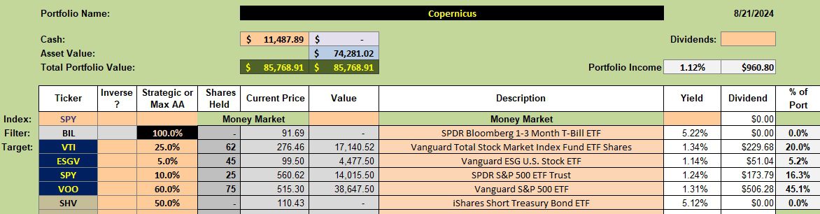 Copernicus Portfolio Update: 22 August 2024 2