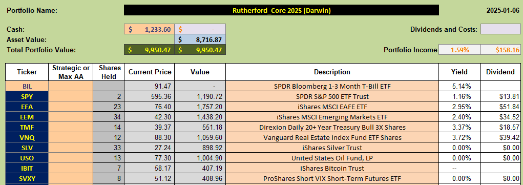 Rutherford Portfolio Review (Part 1 - Darwin): 3 January 2025 9