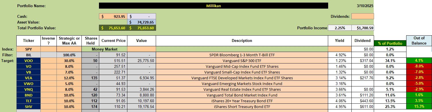 Rebalancing Asset Allocation Portfolios: 12 March 2025 2